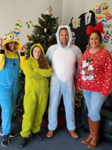 Faculty and Staff dressed for Christmas